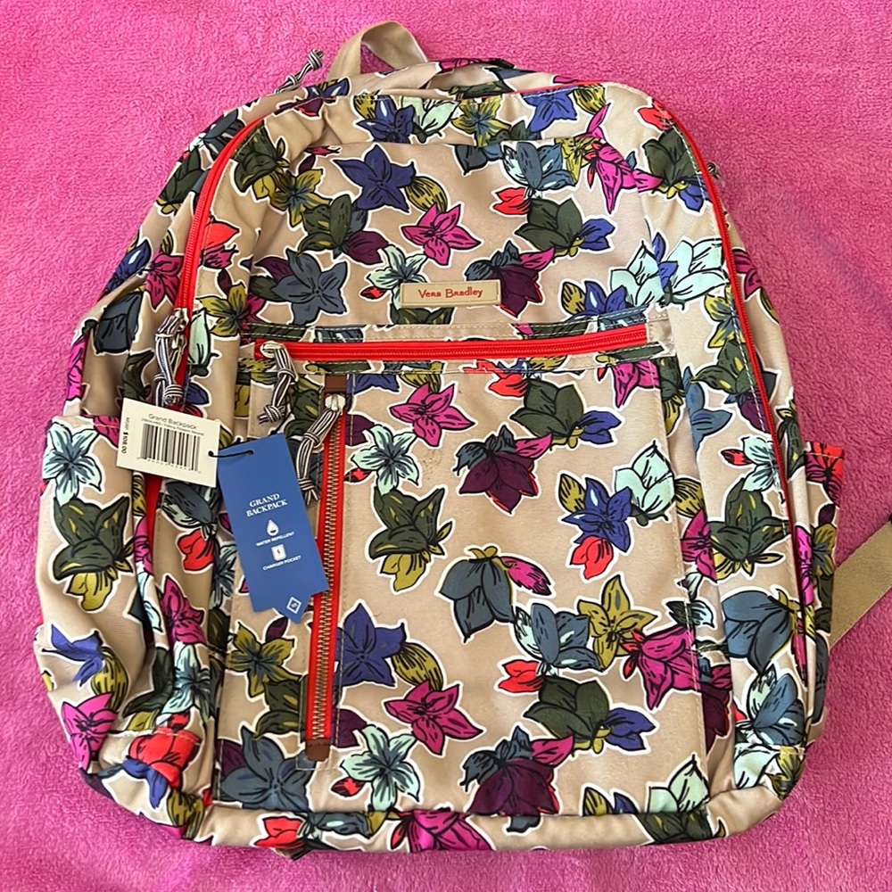 NWT Vera Bradley grand backpack Falling Flowers